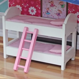 [US-W]Sweet  Wooden Pretend Play House Doll Dollhouse with Furniture