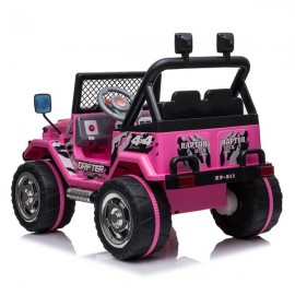 [US-W]LEADZM LZ-11 Small Jeep Double Drive 550*2 Battery 12V7AH*1 with 2.4G Remote Control Charger with Light Pink